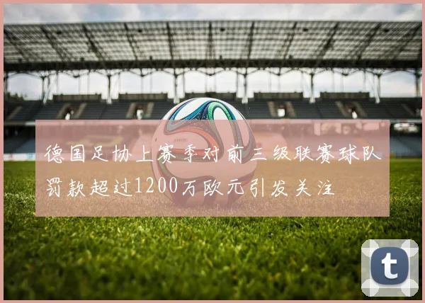 德国足协上赛季对前三级联赛球队罚款超过1200万欧元引发关注